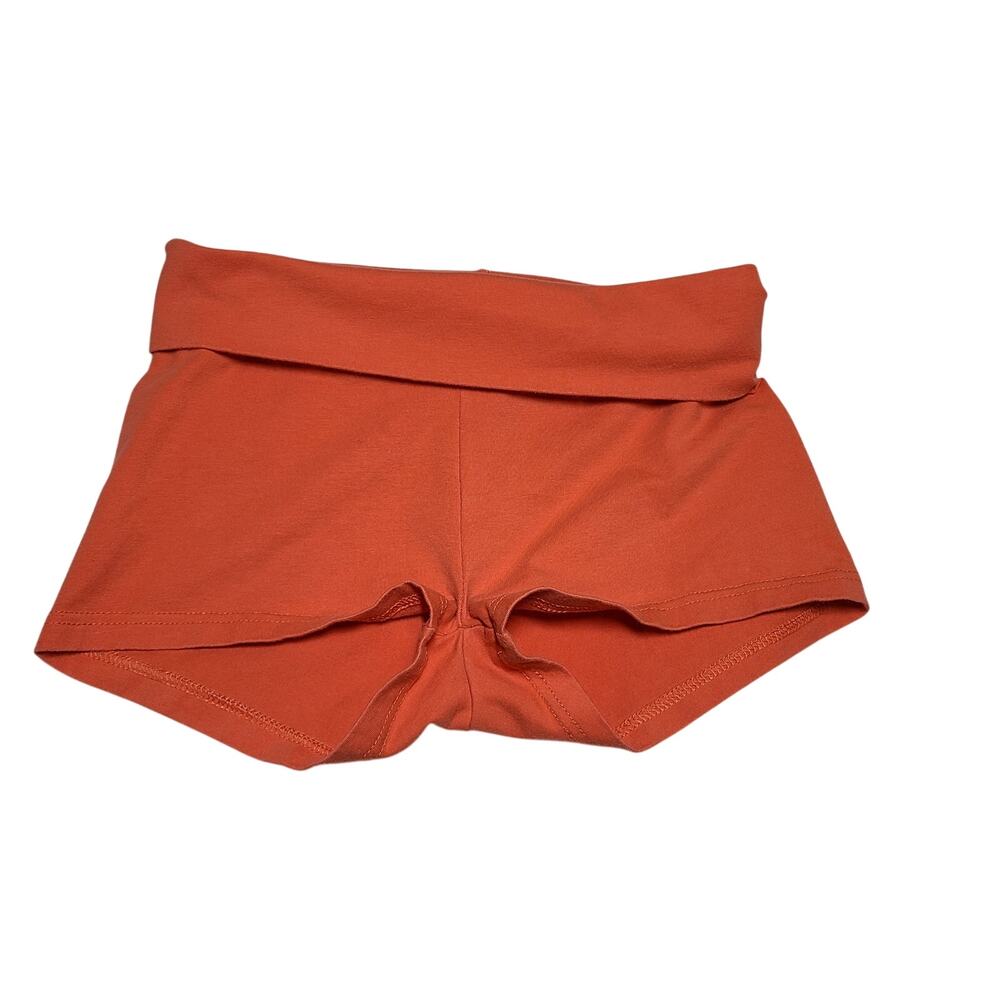 Aerie Slim Gym Short Size Small Y2K Coral Red Foldover Yoga Short Activewear